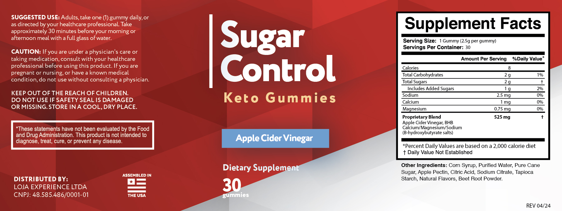 Rótulo Sugar Control